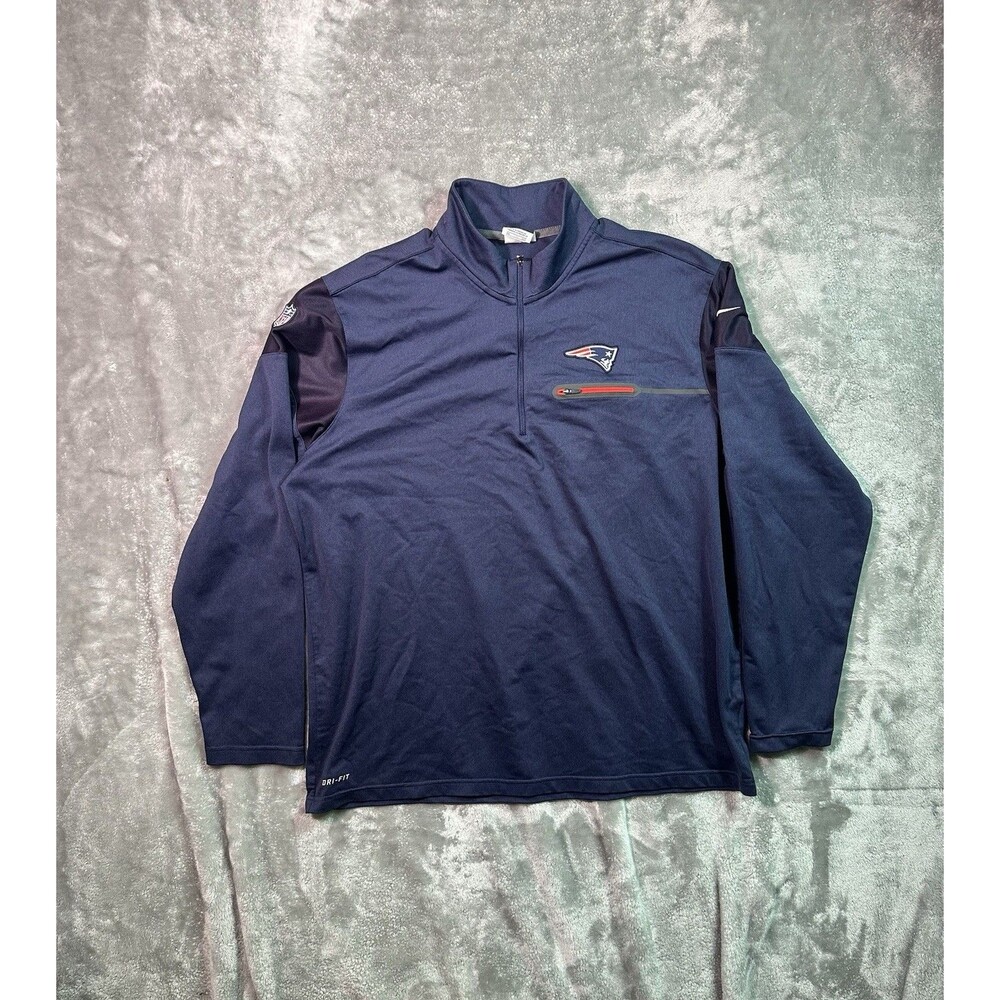 Nike Men's Dri-Fit On-Field New England Patriots Quarter-Zip | Navy Blue | XXL